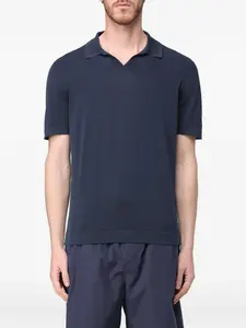 Поло с матовыми пуговицами Drumohr, синий