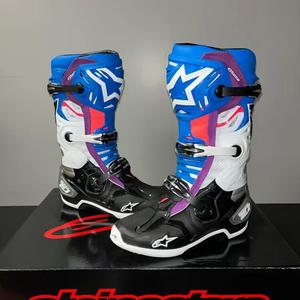 ALPINESTARS PROTECTS Мотоциклетные ботинки Xingyueyezhuanbo T10 Trail, антиударные для мотокросса, дышащие, сине-белые 1792, размер 43