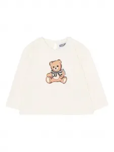 Футболка с длинными рукавами и принтом в виде медведя Moschino Kids, нейтральный