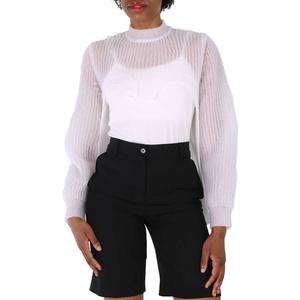 Барберри Женский свитер с ажурными вырезами оптик уайт Burberry, белый