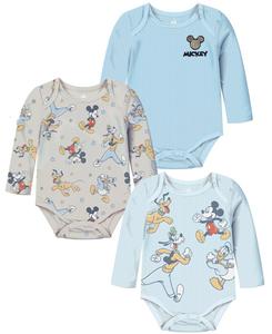 Комплект из 3 боди для мальчиков с длинными рукавами и принтом Микки Мауса Disney, Multi