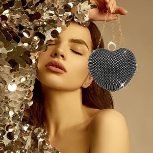 Вечерний клатч с сердечками из стразов или через плечо FASHNZFAB