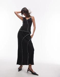 Юбка макси с необработанным краем от Topshop, черная