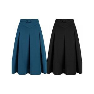 2 упаковки женских повседневных плиссированных коротких юбок с поясом Allegra K, Black Blue