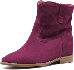 Женские ботинки YDN с круглым носком, скрытым каблуком, короткие, замшевые, на плоской подошве, удобные для повседневной носки, путешествий и учебы, размер 4-15, Purple