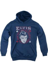 Элвис Пресли "Да здравствует король" молодежная толстовка с капюшоном Gildan, темно-синий