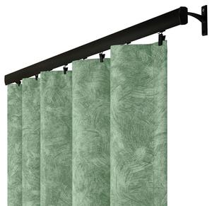 Непрозрачная штора с рюшовой лентой, размеры: 140х250 см, цвет: изумрудный. Voppi, зеленый