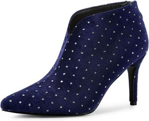 Женские ботильоны Allegra K с вырезом, зауженным носком и каблуком, Blue