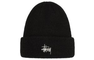 Stussy Простая манжетная шапка, Black