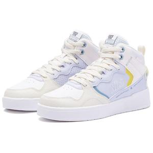 Скользоустойчивые амортизирующие износостойкие высокие скейтборд кроссовки женские белые фиолетовые QIAODAN