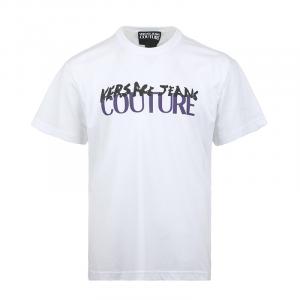Футболка с принтом логотипа VERSACE JEANS COUTURE, белый