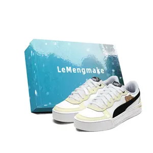 PUMA Женские низкие кроссовки для скейтбординга Skye Lemon Joy с амортизацией и износостойкостью, желтые белые