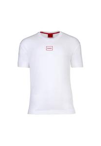 Футболка - ленивая с круглым вырезом коротким рукавом логотипом хлопковая смесь Hugo, белый