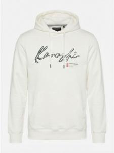 KOROSHI Худи из хлопка с принтом «Кенгуру» белого цвета