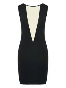 Мини-платье с V-образным вырезом Maison Close, черный