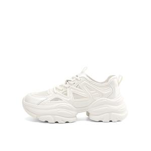 Дышащие утолщенные кроссовки на платформе для увеличения роста Low Top BOERDIQI, бежевый