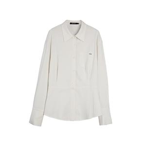 ELLE Рубашка Women's White Lapel Moderate