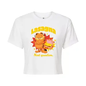 Укороченная футболка с изображением Гарфилда Лазанья, следующий вопрос, для Юниоров Licensed Character, белый