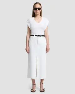 Юбка из денима с высокой талией 7 For all mankind, белый