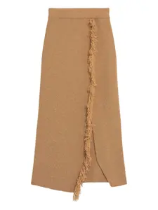 Юбка с бахромой A Paper Kid, светло-коричневый