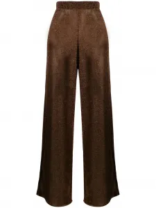 Брюки с завышенной талией и люрексом Oséree, коричневый
