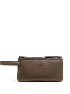 Клатч на молнии Zegna, коричневый