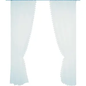 Штора Elena с тесьмой для складок, 2 шт., украшенная настоящим кружевом из Плауэна с вышивкой, включая подхваты Wirth, белый