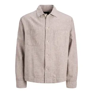 Рубашка-куртка Jack & Jones Blamatt из льняной смеси, бежевый