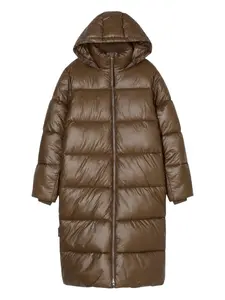 Пуховик с капюшоном Closed, коричневый