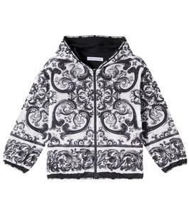 Куртка с капюшоном на молнии majolica Dolce&Gabbana Kids, Maiolica 3L Nero