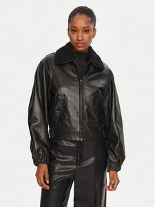 Кожаная куртка свободного кроя Audrey Serge Pariente, черный