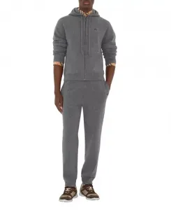 Худи на молнии из смеси кашемира Burberry, серый