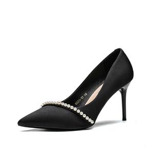Женские туфли на высоком каблуке QITUMAUL, Black[Heel Height 8.5Cm]