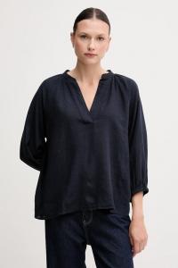 Льняная блузка Gant, темно-синий