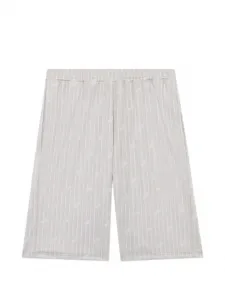 Шорты в тонкую полоску с логотипом GCDS, бежевый