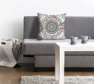 Декоративная подушка Queence "Лука", с узором мандала, чехол без наполнителя, 1 шт 40х40 см, цвет bunt + bedruckt