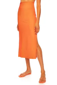 Юбка с боковым разрезом цвета нектарина Susana Monaco