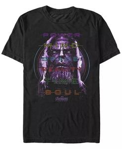 Футболка с коротким рукавом для мужчин Marvel Avengers Infinity War Thanos Power Mind Space Fifth Sun, черный