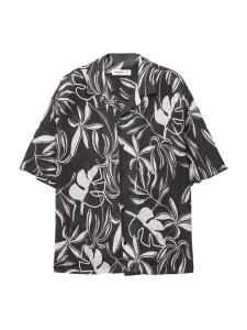 Рубашка на пуговицах Comfort fit Pull&Bear, черный