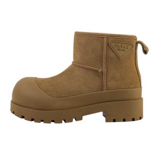 Теплые, износостойкие, увеличивающие рост, нескользящие, короткие зимние ботинки для женщин Wonderful couple, Brown Yellow