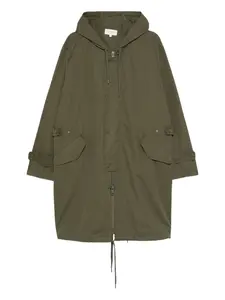 Пальто Bradley с капюшоном и кулиской Officine Generale, зеленый