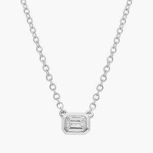 Подвеска East West с бриллиантами изумрудной огранки в платине (1/4 карата, чистота - HI / SI1-SI2) Blue Nile