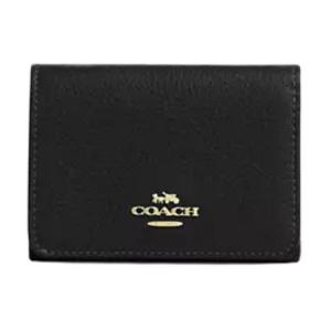 COACH Кожаный картхолдер мини для женщин черный, Black