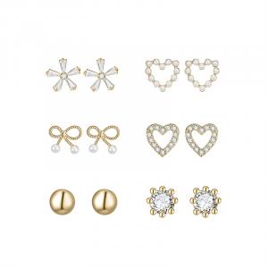 DAISY BEAUTY Серебряные серьги-гвоздики для женщин