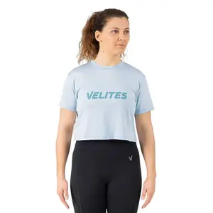 Футболка с коротким рукавом спортивная Velites Crop Holo, синий