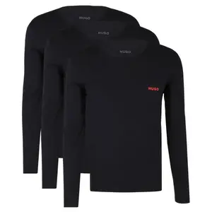 Комплект из 3 комплектов с длинными рукавами, тройной размер, стандартная посадка Hugo, черный