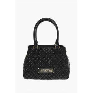 Сумка LOVE из стеганой искусственной кожи с тиснеными логотипами Moschino, Black