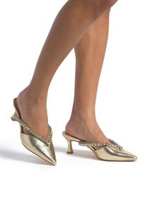 Туфли на каблуке KITTEN DESTALONADO Alma en Pena, золотой