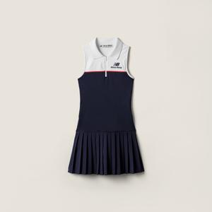 Платье из эластичного технического джерси MIU MIU, синий