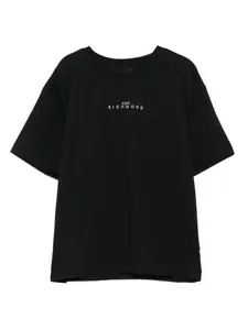 Футболка с вышитым змеиным принтом John Richmond Junior, черный